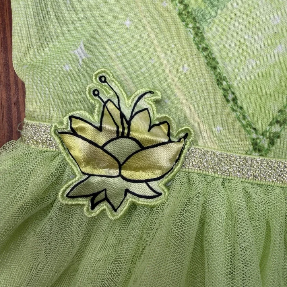 Disney Princess Tiana Dress Costume Cosplay Size 7/8 Hologram Halloween - Picture 3 of 7